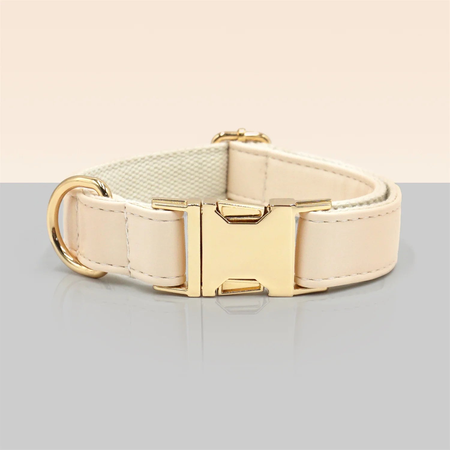 Leather Dog Collar+Leash+Bag Holder Set