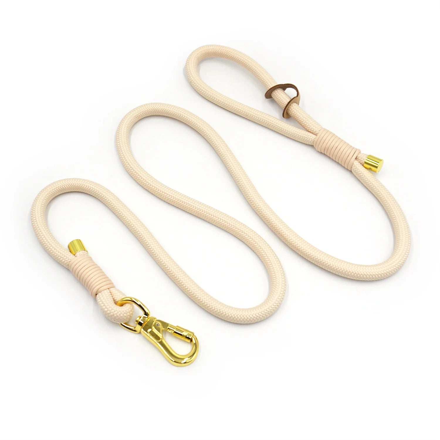 Leather Dog Collar+Leash+Bag Holder Set