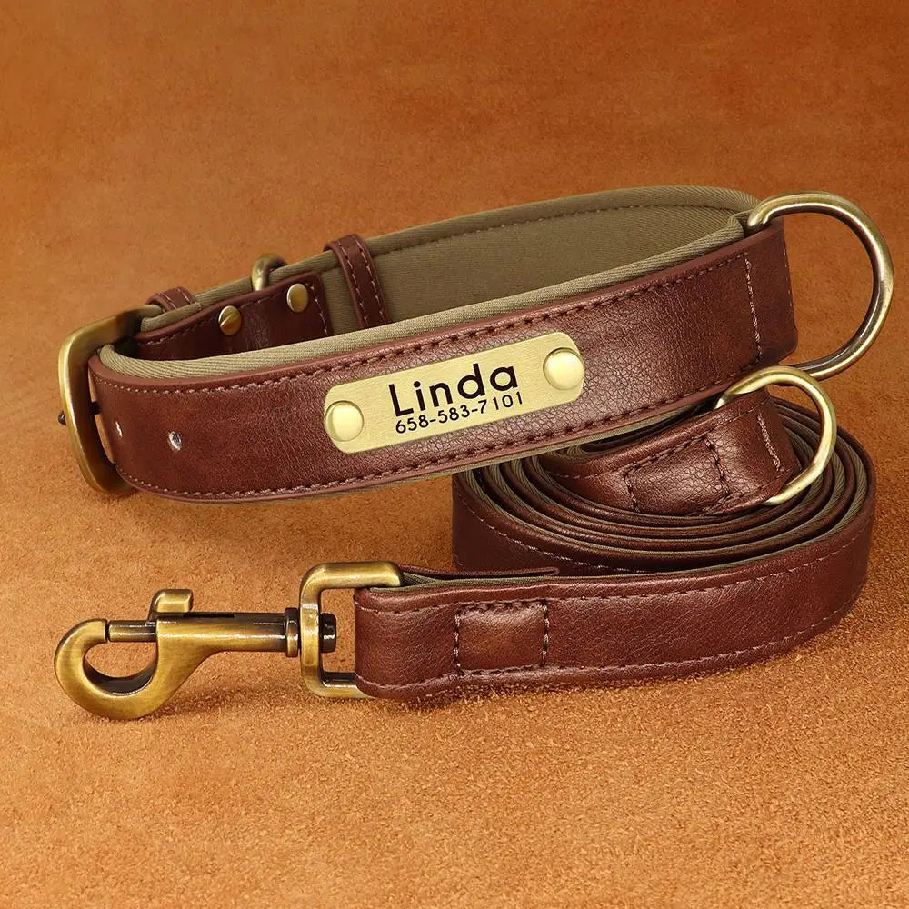 Leather Dog Collar Leash | Customised
