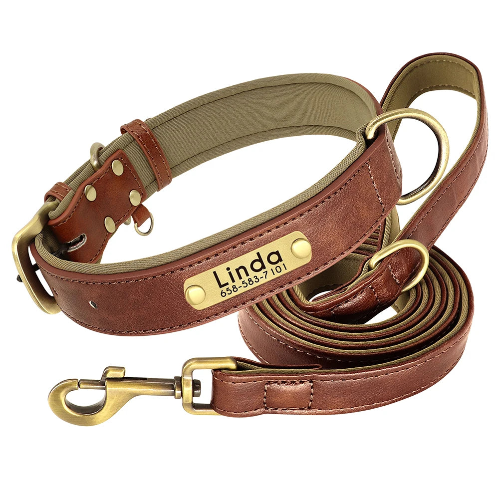 Leather Dog Collar Leash | Customised